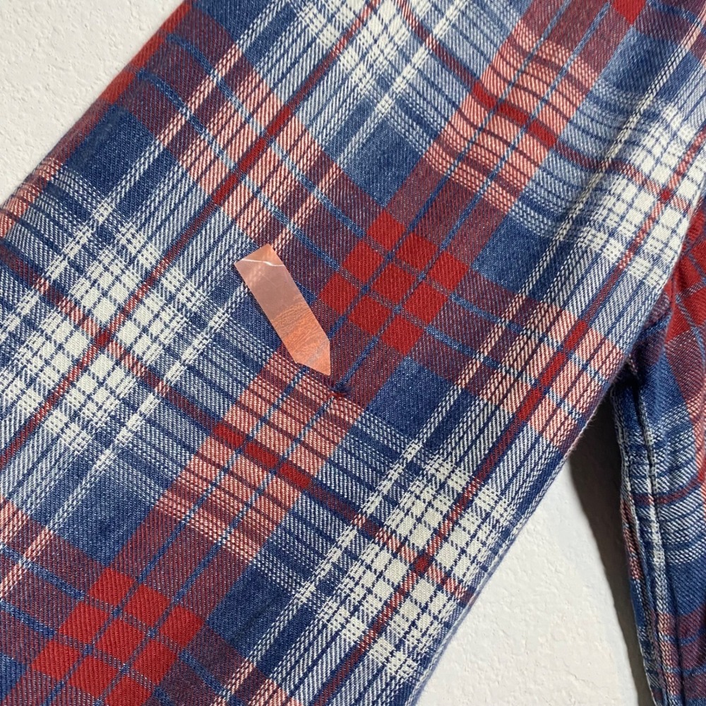 Lucky Brand Classic Red Flannel Mens XL Boho Casual Rustic Outdoor Plaid Western - Picture 8 of 13